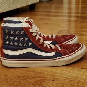 Rare Vans American Flag High-Top Sneakers